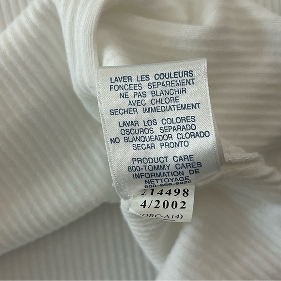 Tommy Hilfiger Jeans Vintage Y2K 90s White Thermal Long Sleeve Logo Shirt Mens L - Picture 7 of 7